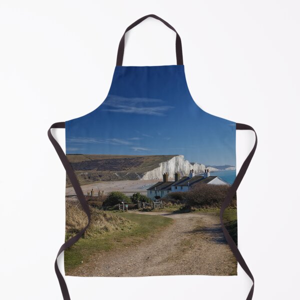 Item preview, The Coastguards Cottages and The Seven Sisters white cliffs at Cuckmere Haven in Sussex England UK designed and sold by John Gilham - Landscape Photography.