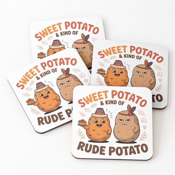 Item preview, Sweet Potato and Kind of Rude Potato - Funny Matching Thanksgiving Couple & Best Friends Design. designed and sold by ZyziowskyArt.