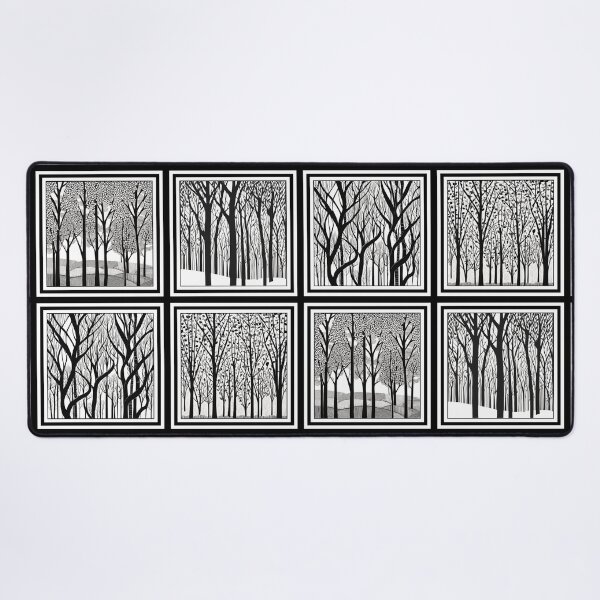 Item preview, Black and White Forest Collage Pattern | Monochromatic Pattern | Black and White Landscape designed and sold by UnhingedBird.