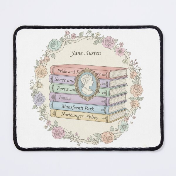Item preview, Jane Austen Books & Cameo – Vintage Regency Floral Design designed and sold by Boski22.