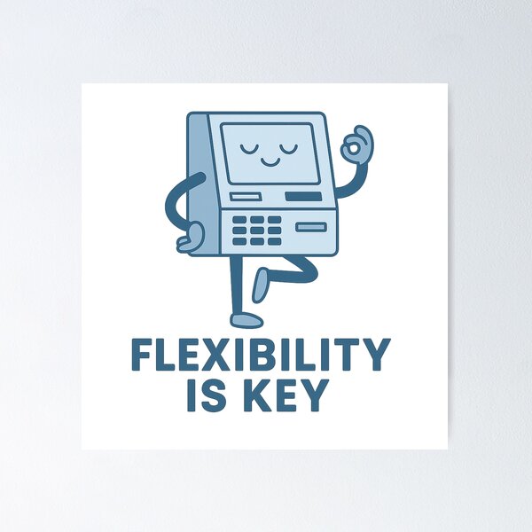 Item preview, Flexibility Is Key – ATM Yoga Meme Shirt designed and sold by Design Express.