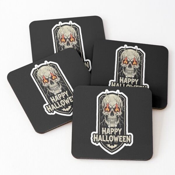 Item preview, Flaming Skull Happy Halloween Design designed and sold by PrintBreeze.