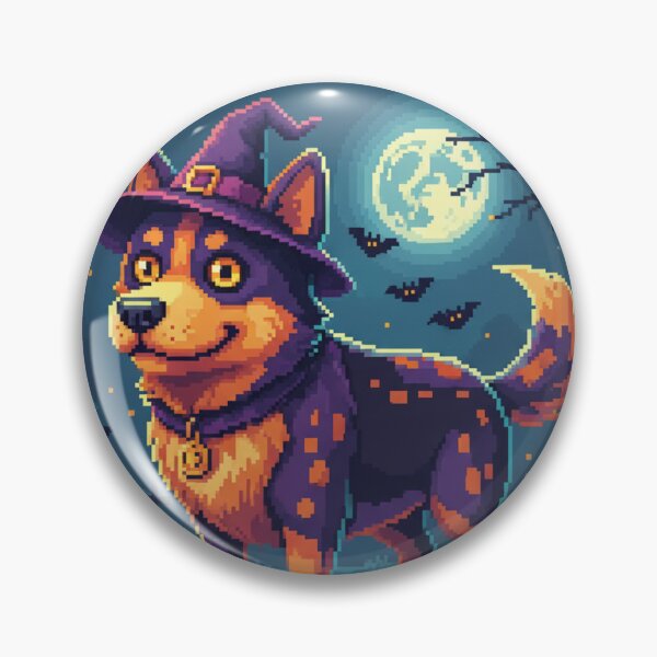 Item preview, Spooky Pixel Dog Witch – Cute Halloween Pixel Art Design for Pet Lovers designed and sold by Gurjeetpixelart.