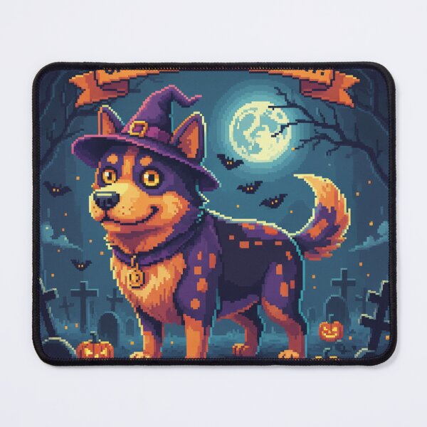 Item preview, Spooky Pixel Dog Witch – Cute Halloween Pixel Art Design for Pet Lovers designed and sold by Gurjeetpixelart.