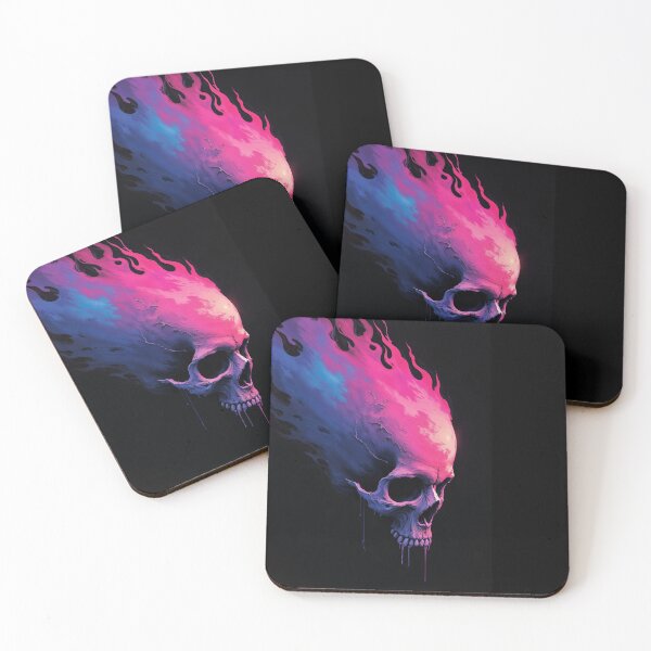 Item preview, fiery skull designed and sold by Mike Kiev art.
