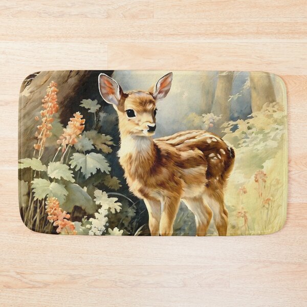 Item preview, Vintage Animal Art: Baby Fawn in the Forest | Animal Art | Oil Painting | Vintage Art designed and sold by UnhingedBird.