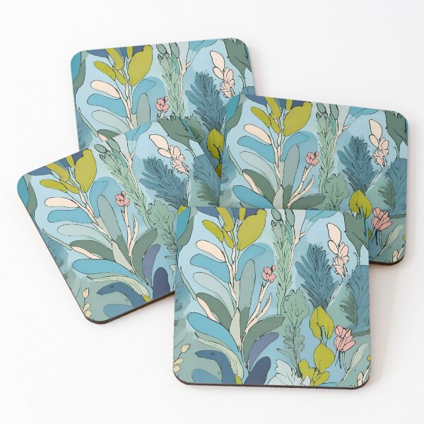Item preview, Stylized Botanical on Blue Background designed and sold by Dream Garden.
