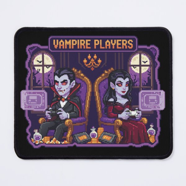 Item preview, Vampires gamer gamers - Pixel art Halloween retro designed and sold by charlypicazo.