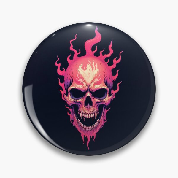 Item preview, fiery skull designed and sold by Mike Kiev art.