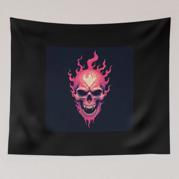 Item preview, fiery skull designed and sold by Mike Kiev art.