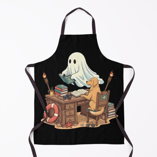 Item preview, Golden Retriever and Ghost Beach Desk Scholars designed and sold by Linework Studio.