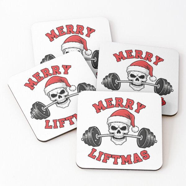 Item preview, Merry Liftmas Skull with Barbell designed and sold by Joyful-Park.