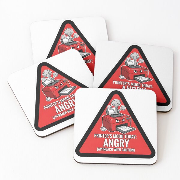 Item preview, Printers Mood Angry Sticker - Funny Office Warning Sign - IT Humor Tech Gift designed and sold by SewRed.