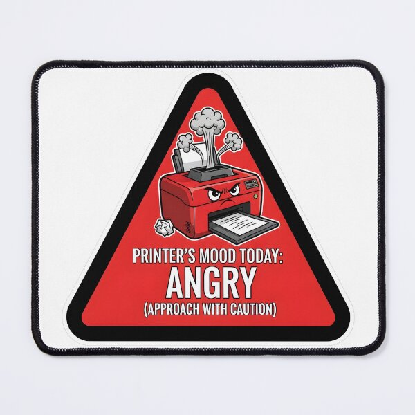 Item preview, Printers Mood Angry Sticker - Funny Office Warning Sign - IT Humor Tech Gift designed and sold by SewRed.