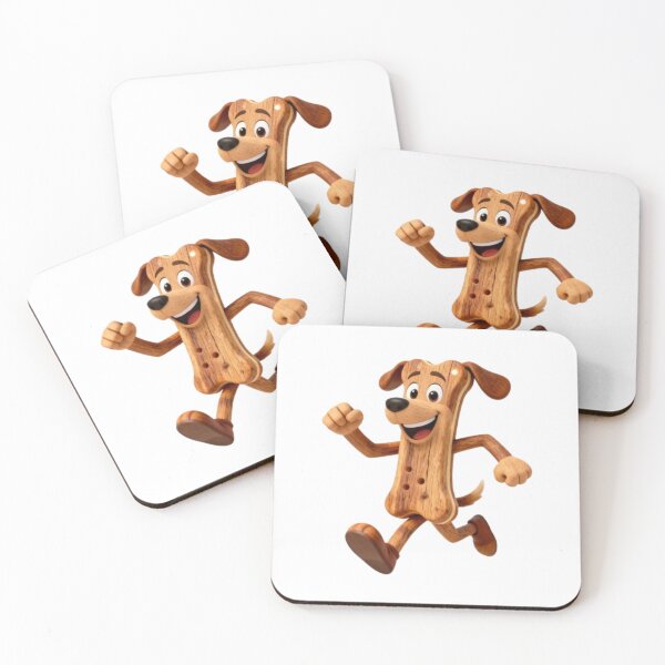 Artikelvorschau, Glücklicher Holzhund – 3D-Cartoon-Hundecharakter-Design entworfen und verkauft von Gurjeetpixelart.