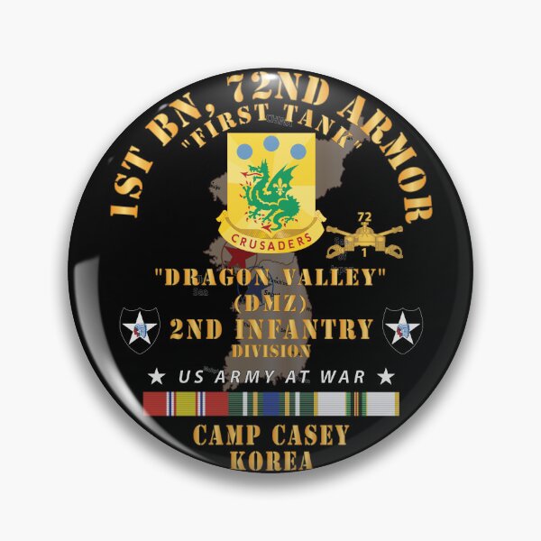Item preview, Army - Korea Map - 1st Bn, 72nd Armor, First Tank, Dragon Valley, DMZ, 2nd Infantry Division- w KOREA - COLD SVC X 300 designed and sold by Military Insignia Products.