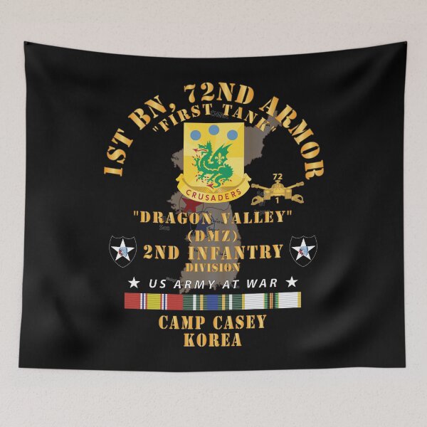 Item preview, Army - Korea Map - 1st Bn, 72nd Armor, First Tank, Dragon Valley, DMZ, 2nd Infantry Division- w KOREA - COLD SVC X 300 designed and sold by Military Insignia Products.