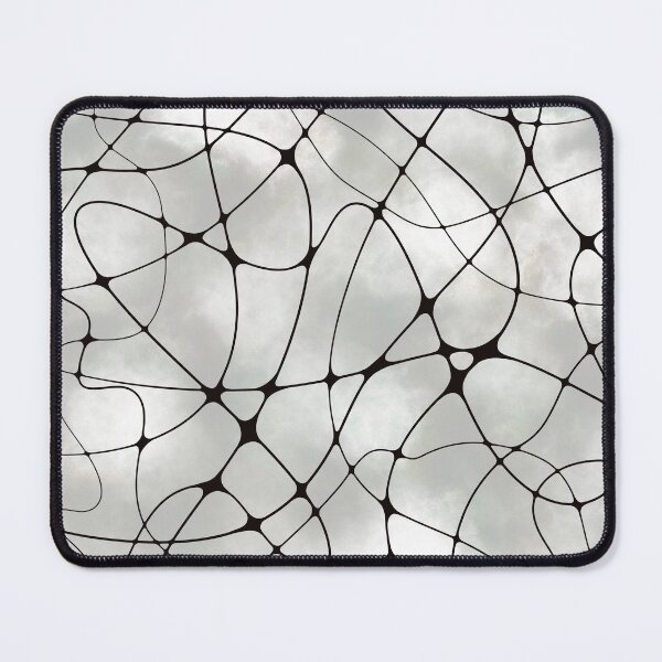 Item preview, Ethereal Neural Network Abstract: Black Synaptic Web on Cloudy Gray Background designed and sold by Vikiink.