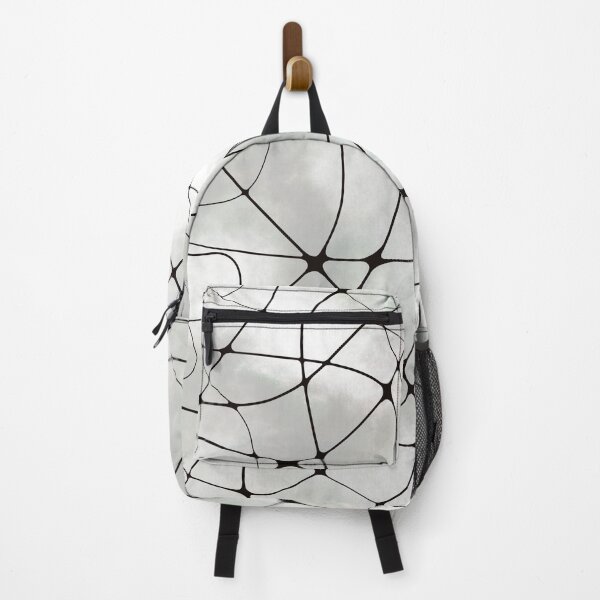 Item preview, Ethereal Neural Network Abstract: Black Synaptic Web on Cloudy Gray Background designed and sold by Vikiink.