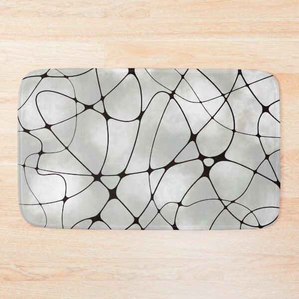 Item preview, Ethereal Neural Network Abstract: Black Synaptic Web on Cloudy Gray Background designed and sold by Vikiink.
