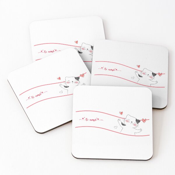 Item preview, Cut minimal cat saying "Te amo"A sweet reminder of love in a playful and warm style designed and sold by Cozy Magic Prints.