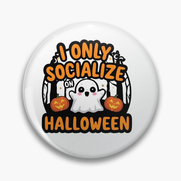 Item preview, I Only Socialize on Halloween” Sticker – Funny Ghost & Pumpkin Design | Perfect for Laptops, Journals & Water Bottles | Introvert Halloween Gift designed and sold by SassyArtist9006.