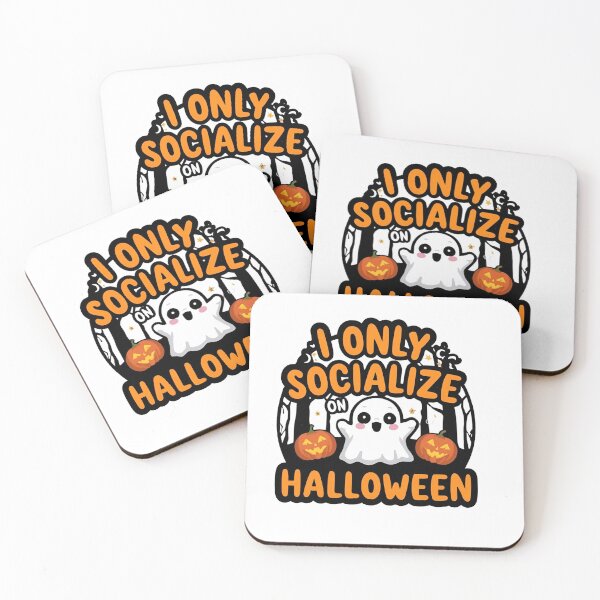 Item preview, I Only Socialize on Halloween” Sticker – Funny Ghost & Pumpkin Design | Perfect for Laptops, Journals & Water Bottles | Introvert Halloween Gift designed and sold by SassyArtist9006.