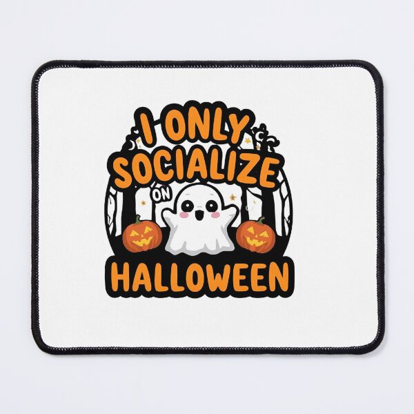 Item preview, I Only Socialize on Halloween” Sticker – Funny Ghost & Pumpkin Design | Perfect for Laptops, Journals & Water Bottles | Introvert Halloween Gift designed and sold by SassyArtist9006.