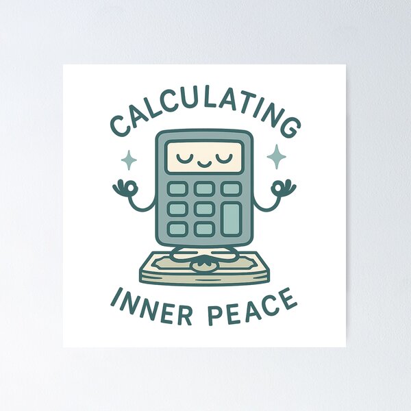 Item preview, Calculating Inner Peace – Meditating Calculator Meme Shirt designed and sold by Design Express.