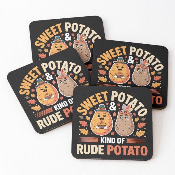 Item preview, Sweet Potato and Kind of Rude Potato - Funny Matching Thanksgiving Couple & Best Friends Design. designed and sold by ZyziowskyArt.