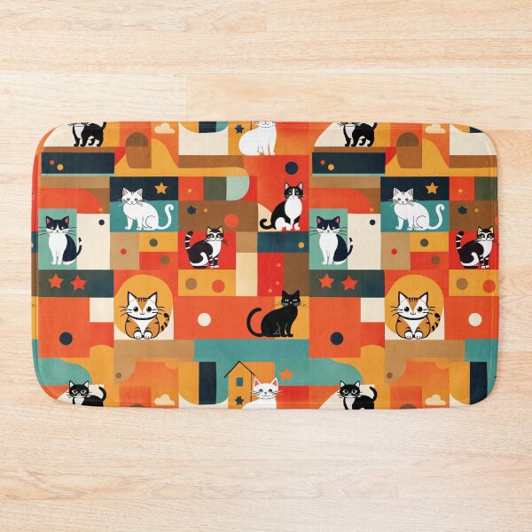 Item preview, Colorful Cat Illustration Pattern | Cat Art | Cat Drawing | Color Art designed and sold by UnhingedBird.