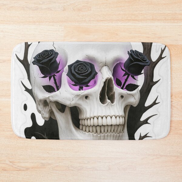 Item preview, Skull with Dark Roses – Gothic Floral Art designed and sold by FraktalMoods.