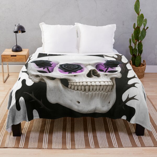 Item preview, Skull with Dark Roses – Gothic Floral Art designed and sold by FraktalMoods.