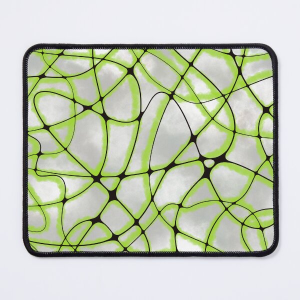 Item preview, Vibrant Green Neural Network Abstract: Ethereal Synaptic Web on Cloudy Gray Background designed and sold by Vikiink.