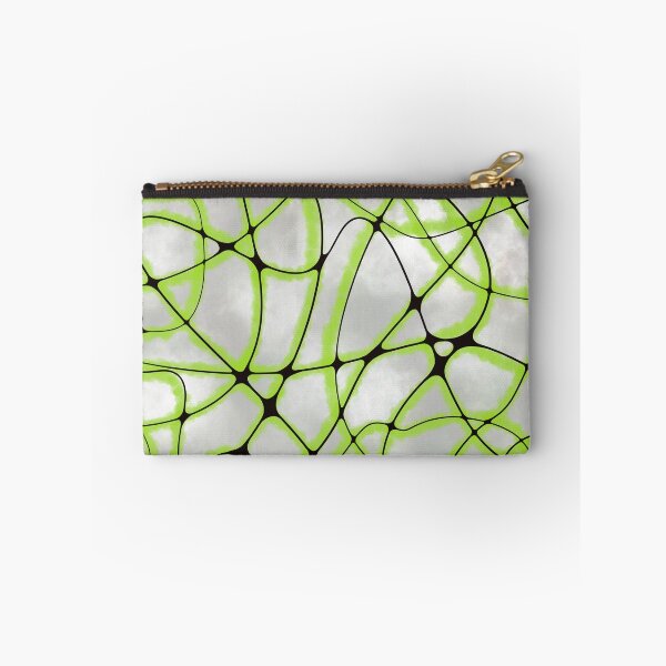 Item preview, Vibrant Green Neural Network Abstract: Ethereal Synaptic Web on Cloudy Gray Background designed and sold by Vikiink.