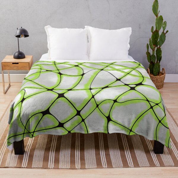 Item preview, Vibrant Green Neural Network Abstract: Ethereal Synaptic Web on Cloudy Gray Background designed and sold by Vikiink.