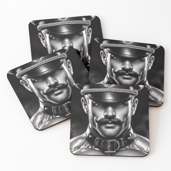 Item preview, Pointillism Gay Pride Berlin "The Commandant" Leather Daddy Leder Pride Graphic Design designed and sold by ItsAKinkThing.