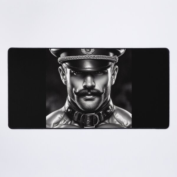 Item preview, Pointillism Gay Pride Berlin "The Commandant" Leather Daddy Leder Pride Graphic Design designed and sold by ItsAKinkThing.