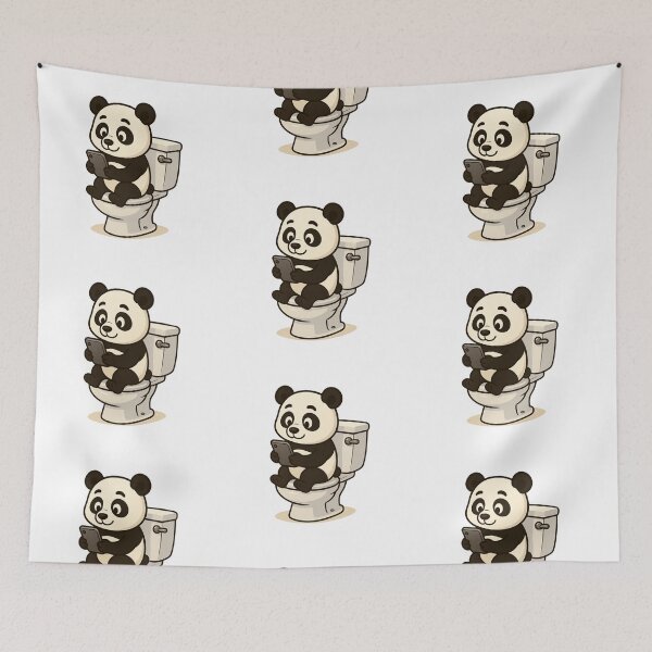 Item preview, A CUTE PANDA IN THE BATHROOM designed and sold by infinitearte.