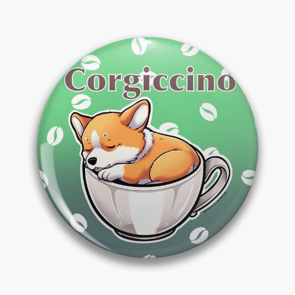 Artikelvorschau, Corgiccino Welsh Corgi Pembroke schlafend in einer Tasse Red entworfen und verkauft von Falkaart.