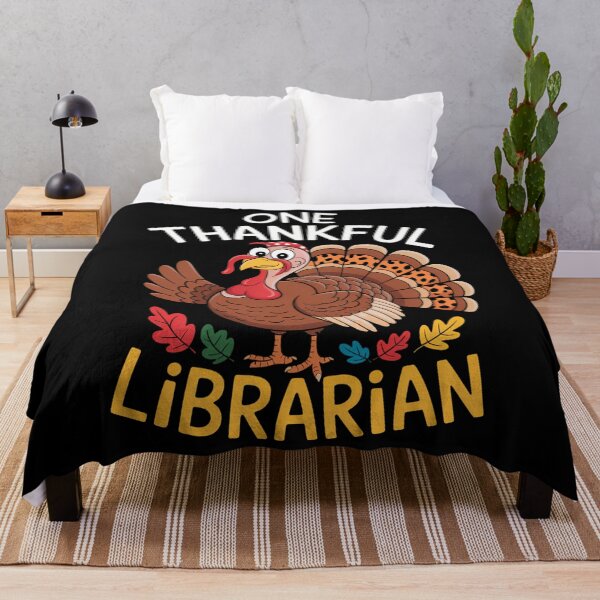 Item preview, One Thankful Librarian Turkey Thanksgiving Fall Vibes designed and sold by Sea4Adventures.