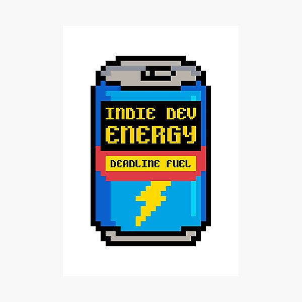 Item preview, Indie Dev Energy – Deadline Fuel Pixel Style designed and sold by DAFIN.