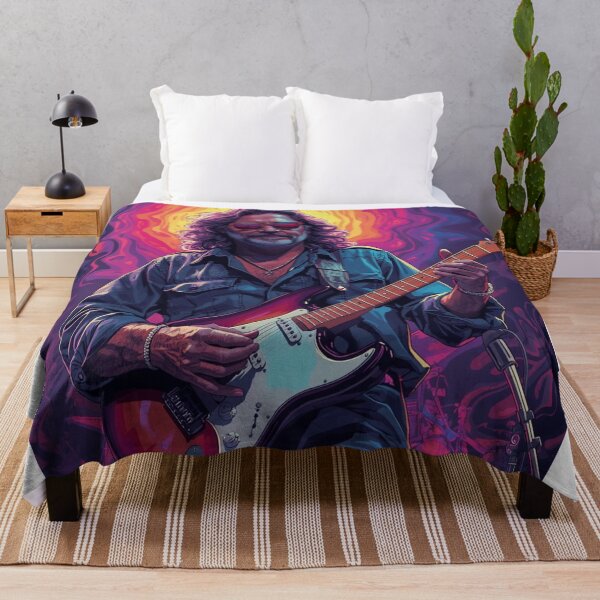 Item preview, Psychedelic Jerry Garcia Guitar Performance Tee – Neon Aura Deadhead Rock T-Shirt designed and sold by PixelMuse2024.