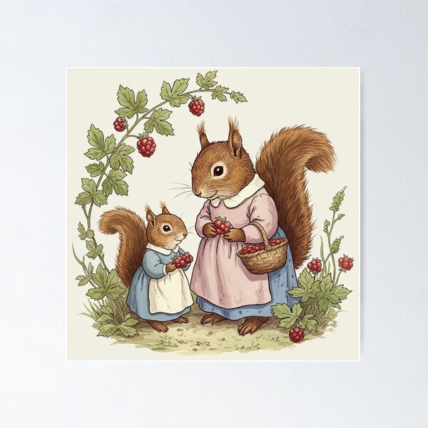 Item preview, Berry Picking with Mama Squirrel designed and sold by Pasteltone.