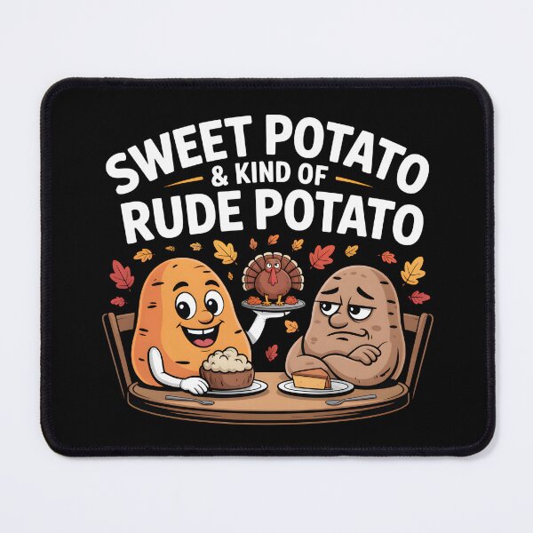 Item preview, Sweet Potato and Kind of Rude Potato - Funny Matching Thanksgiving Couple & Best Friends Design. designed and sold by ZyziowskyArt.