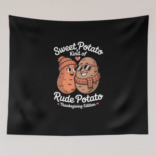 Item preview, Sweet Potato and Kind of Rude Potato - Funny Matching Thanksgiving Couple & Best Friends Design. designed and sold by ZyziowskyArt.