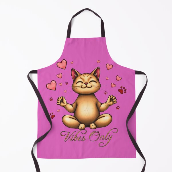Item preview, Cute Meditating Cat Vibes Only Zen Kitty with Hearts & Paws for Positive Energy & Mindfulness Lovers designed and sold by Fur Ever Artistry.