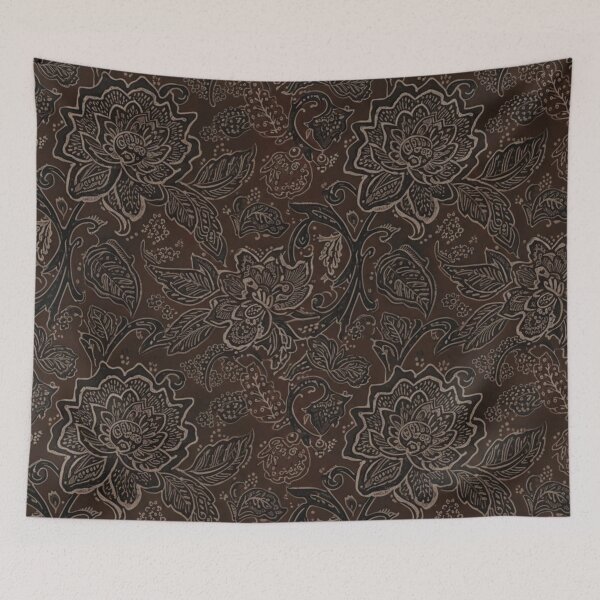 Item preview, Dark Mocha Batik Floral Print: Seamless Vintage Indonesian Pattern designed and sold by Tadida.