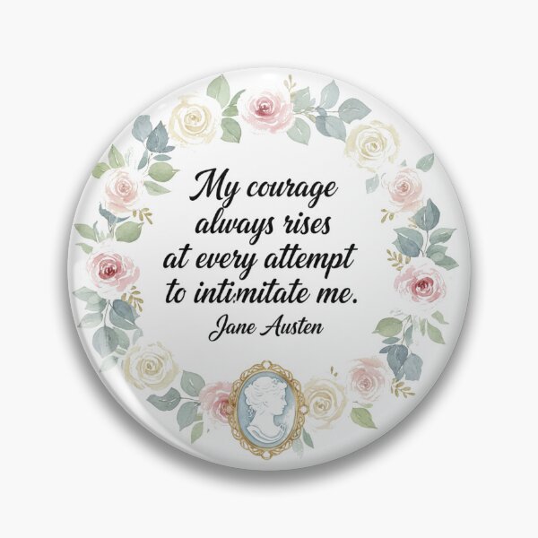 Artikelvorschau, Jane Austen Zitat – Mein Mut wächst immer | Regency Floral Feminine Kunst entworfen und verkauft von Boski22.