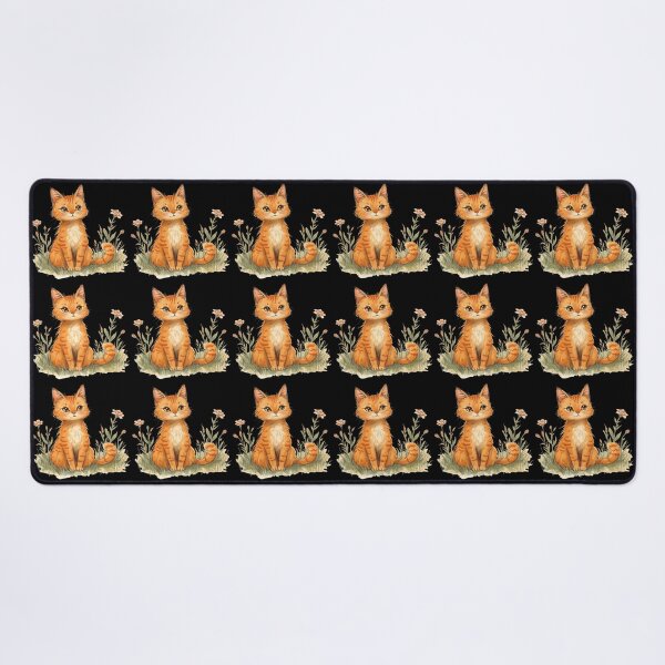 Artikelvorschau, Charmante orange Katze in Wildblumen – Cottagecore Coquette Aesthetic entworfen und verkauft von TestudoDesign.